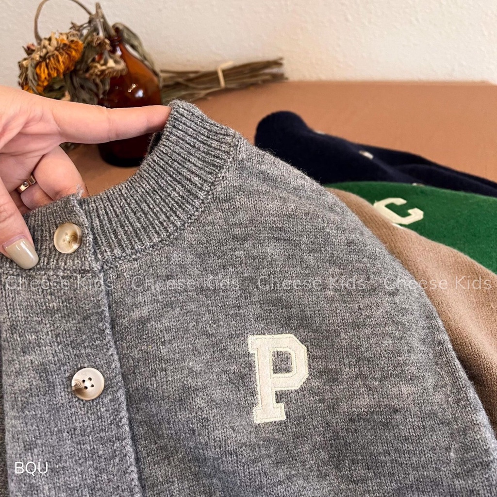 Áo khoác cho bé trai bé gái EMBES KIDS, áo khoác len trẻ em từ 11kg đến 31kg