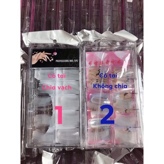 [sỉ] 5 hộp móng úp gel [Dẻo-Loại 1 úp tay+chân] 100 Móng úp dẻo gel gôm có tai có chia vạch