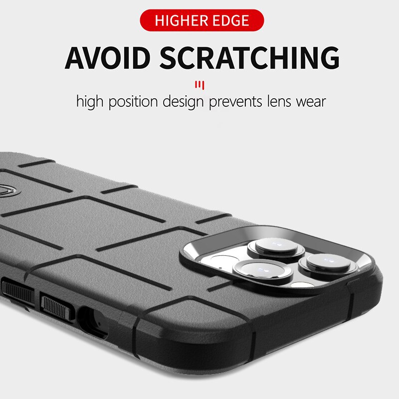 Đối với iphone 15 13 12 11 pro max mini se xs max silicone rugged shield vỏ bảo vệ funda quân sự