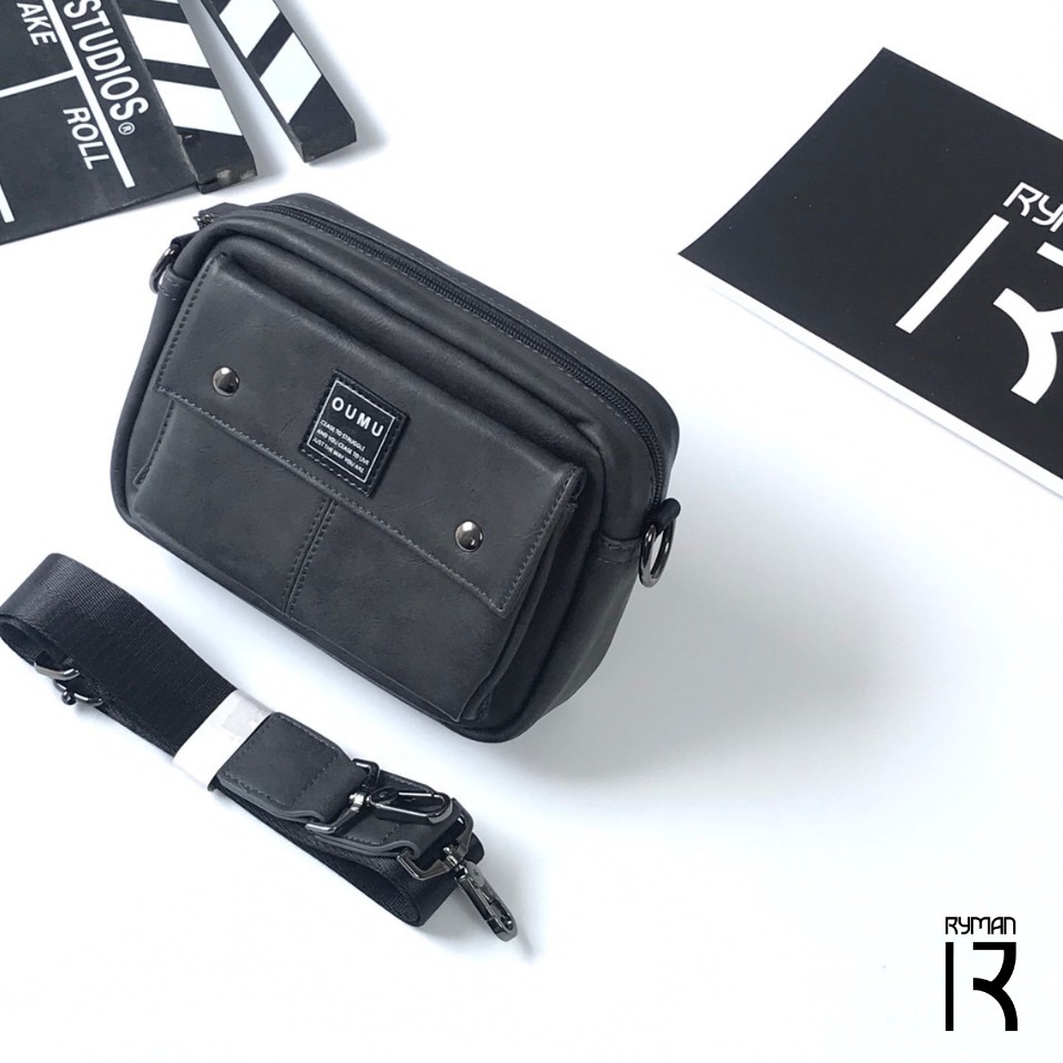 Túi đeo chéo nam OUMU bag Da PU chống nước, túi chéo nam phù hợp cho học sinh, sinh viên đi chơi đi du lịch | BigBuy360 - bigbuy360.vn