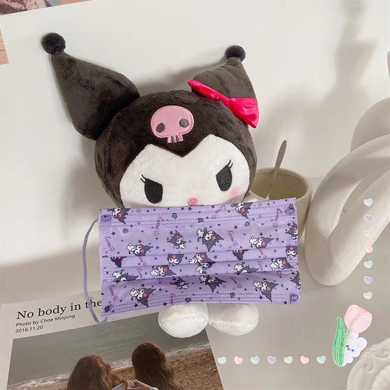 Khẩu trang in nhân vật họat hình cinnamoroll kuromi siêu xinh
