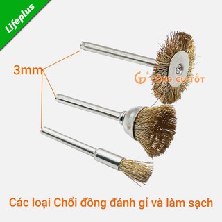 Chổi đồng đánh gỉ và làm sạch trục cốt 3mm