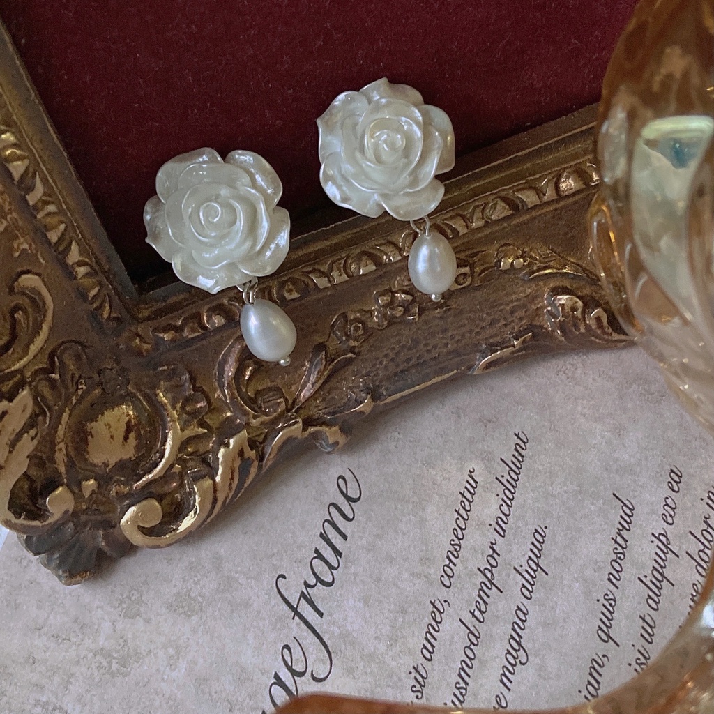 Khuyên Tai Hình Hoa Đính Ngọc Trai Thời Trang