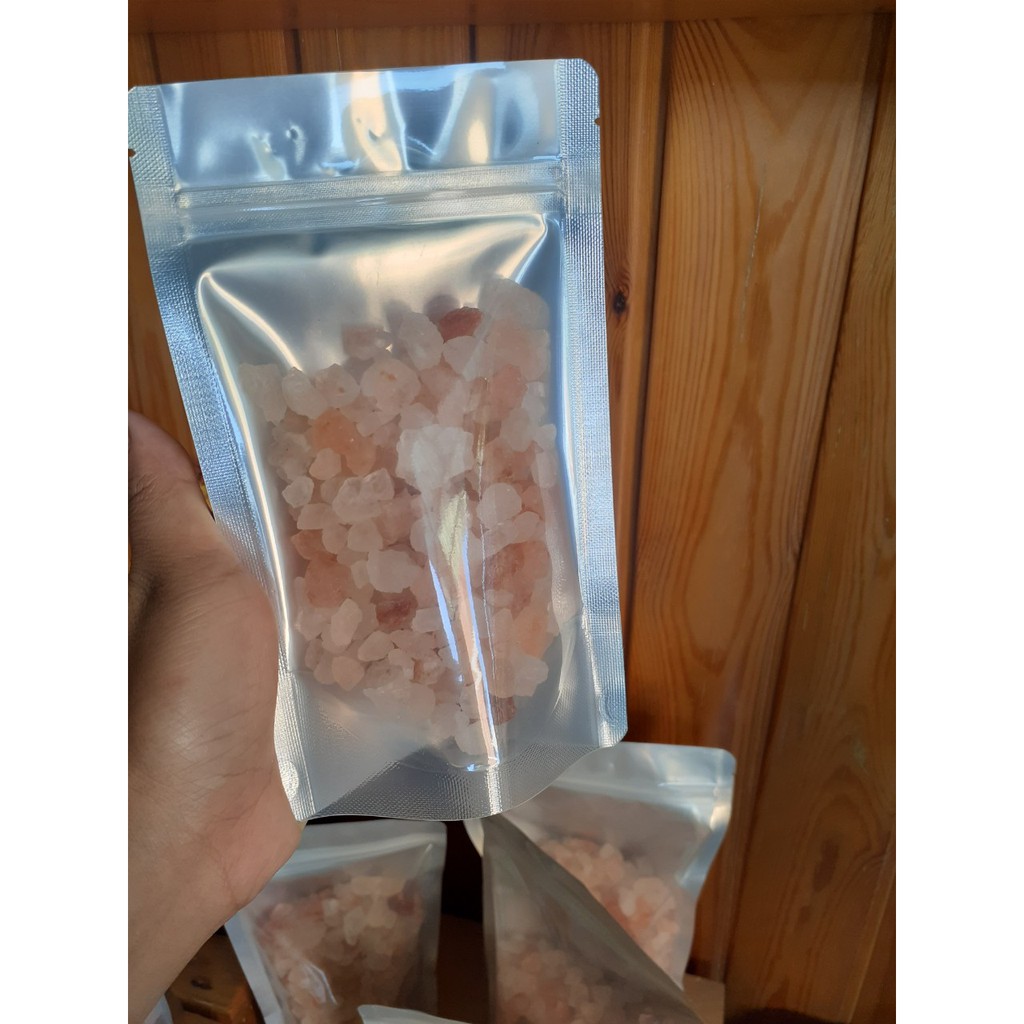 600 gram muối hồng dạng hạt, dùng để chườm nóng, ngâm chân tay hoặc rải phòng xông hơi khô đá muối himalya