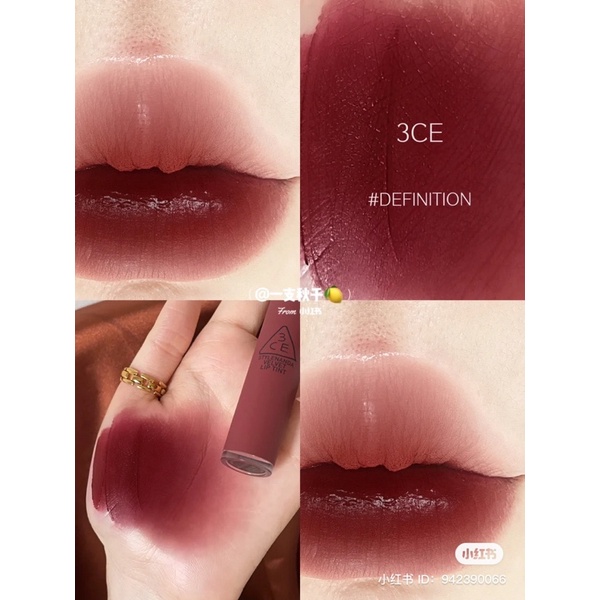 Son kem 3CE VELVET LIP TINT Bitter Hour Taupe Definition