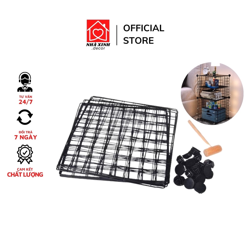 Tấm Lưới Sắt Thép Lắp Ghép Tủ Giá Sách Kệ Tủ Chuồng Thú Tấm lưới trang trí (Tặng Kèm Chốt )