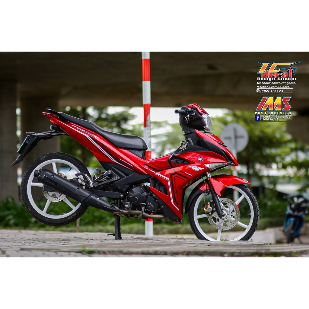 Tem rời Exciter 150 đỏ chỉ đen trắng, tem 3 lớp cáo cấp