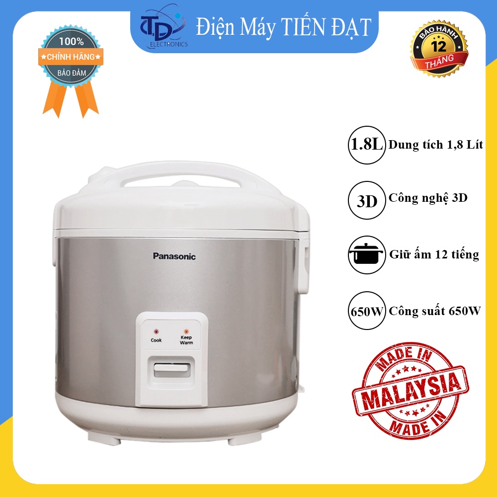 Nồi cơm điện Panasonic 1.8 lít SR-MVN187LRA - Hàng chính hãng 12 tháng