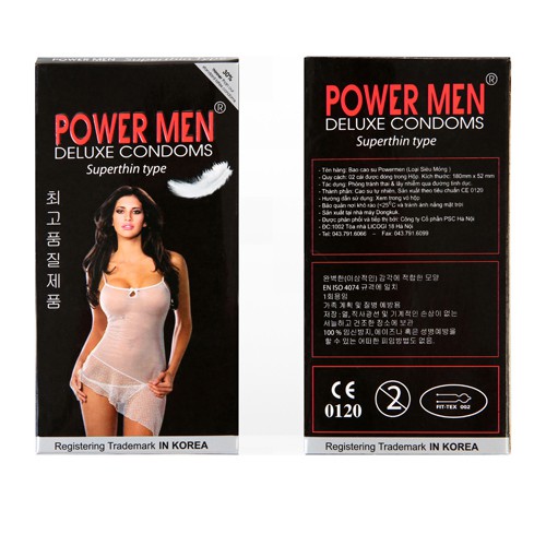 Comno 2 hộp Bao Cao Su Power Men Bikini hộp 12 chiếc chống Xuất Tinh Sớm &amp; Kéo Dài Thời Gian Quan Hệ