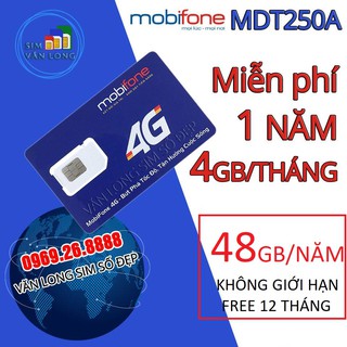 Sim 4G Mobifone MDT250A trọn gói 1 năm không cần nạp tiền, cam kết bảo hành 12 tháng