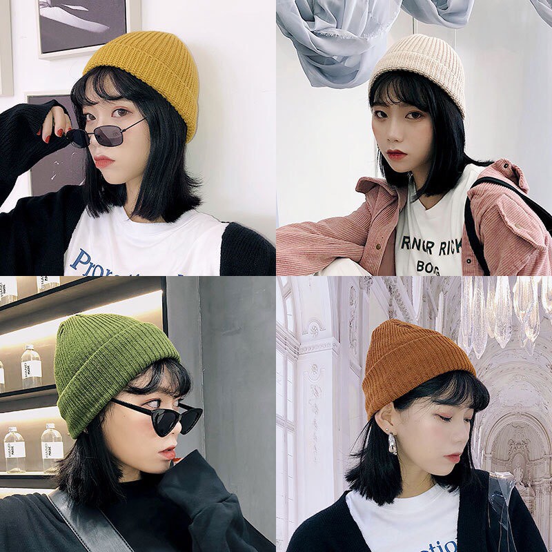 Mũ len vintage nam nữ dệt kim Nón len dệt kim dáng dài và dáng tròn nhiều mẫu nam nữ - Mã ML003