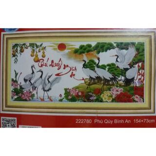 Tranh thêu chữ thập Phú quý bình an 222780
