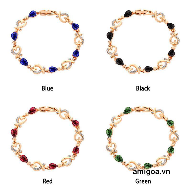 Vòng Tay Đính Đá Hình Trái Tim Xinh Xắn Cho Nữ