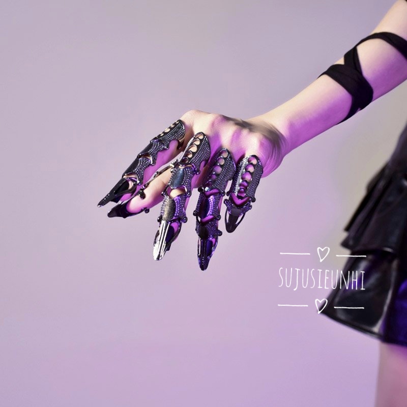 (3 màu) nhẫn đeo tay dạng khớp hình móng rồng cosplay