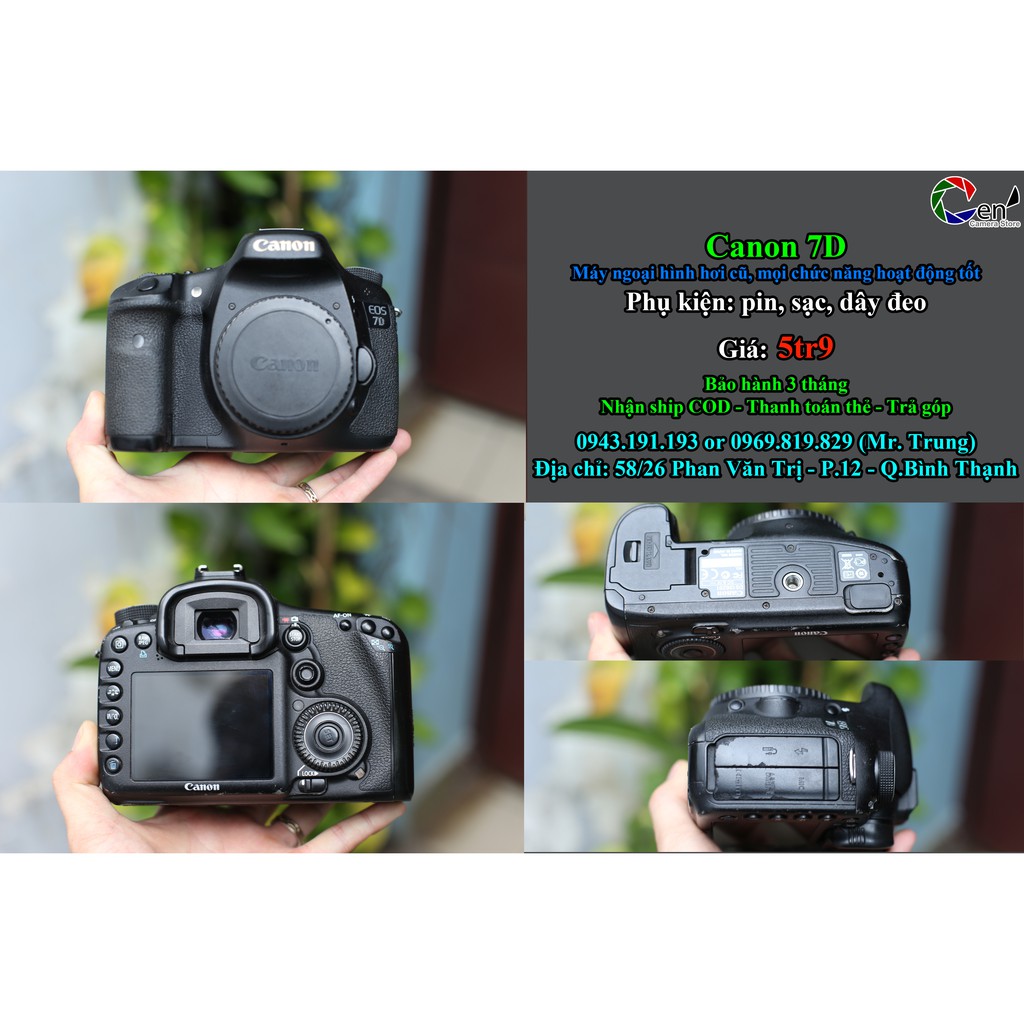 Máy ảnh Canon 7D + lens kit 18-55 2nd