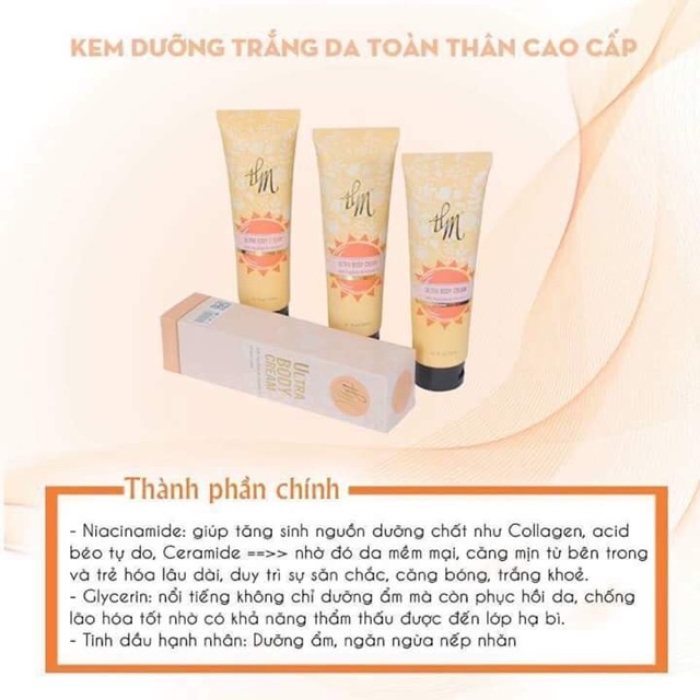 Kem dưỡng trắng toàn thân HMcosmetic