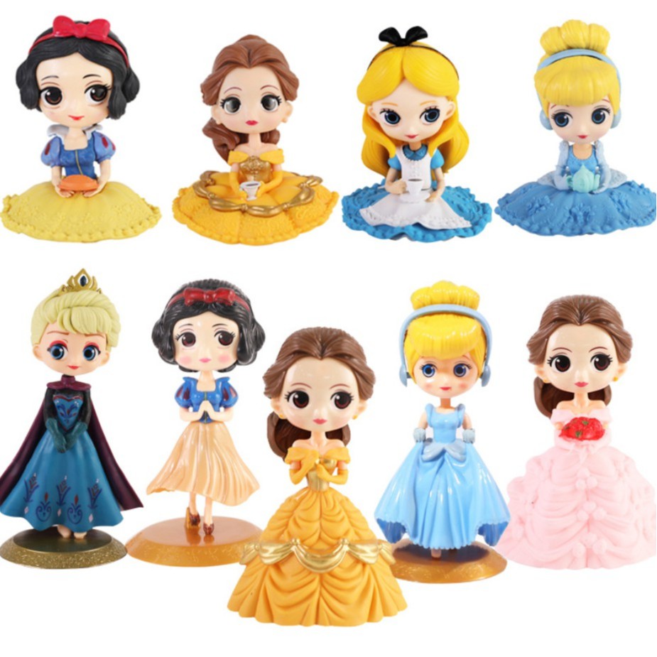 Công Chúa Nhựa Bạch Tuyết Elsa Anna Belle Lọ Lem Alice Nàng Tiên Cá trang trí bánh