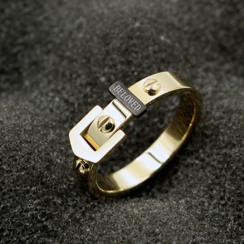 [FreeShip] Nhẫn nữ Titan BELOVE đinh tán thắt lưng J2-106 - CAM KẾT KHÔNG BAY MÀU