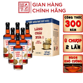 Thùng 6 chai nước mắm nhỉ xuất khẩu Làng Chài Xưa Nhãn Xanh 500ml/chai