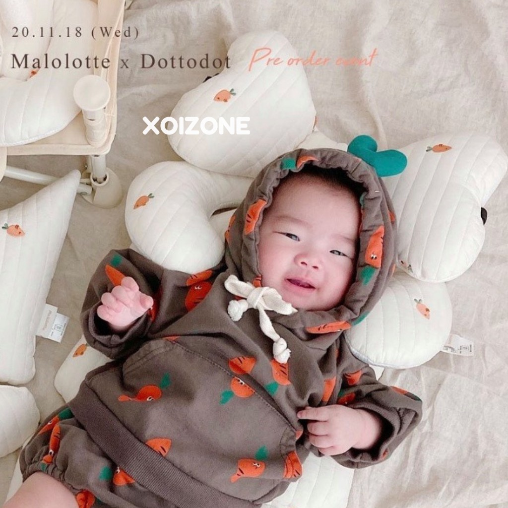 Gối kê cổ Dottodot Malolotte họa tiết thêu Hàn Quốc cho bé