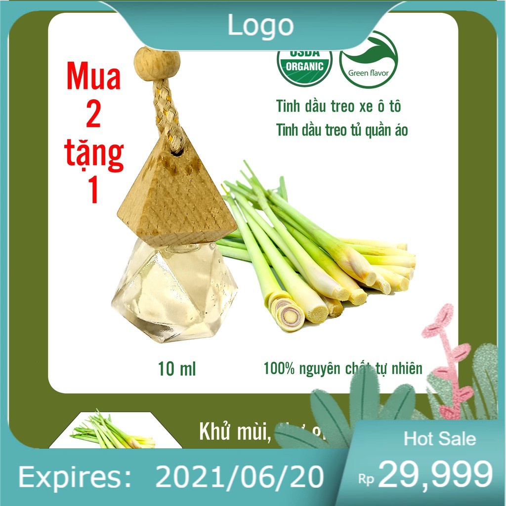 TINH DẦU TREO XE MÙI HƯƠNG SẢ JAVA 100% THIÊN NHIÊN