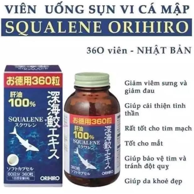 Sụn vi cá mập Orihiro Nhật Bản bổ xương khớp - Dầu gan Cá mập biển sâu Squalene Có tem phụ Tiếng Việt (Hàng nhập khẩu)