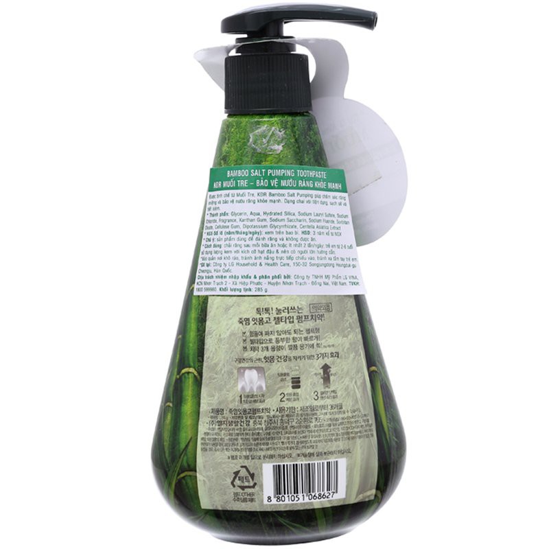 Kem đánh răng Perioe Pumping Bamboo Salt muối tre Hàn Quốc 285g