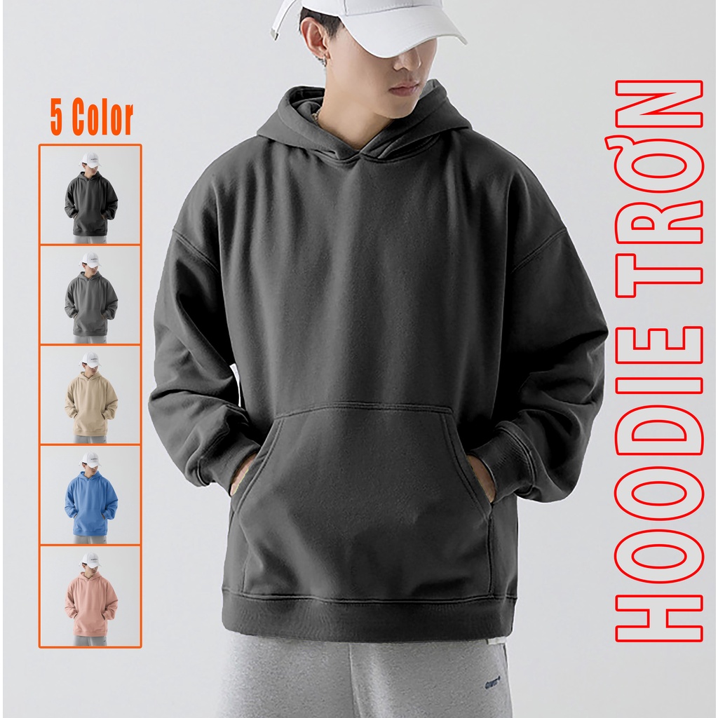 Áo hoodie trơn nam nữ áo hoodie nỉ phong cách ulzzang nhiều màu chất nỉ bông dày đẹp