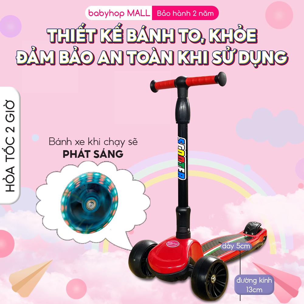 Xe scooter cho bé Babyfast , sử dụng từ 1 tuổi  , có bán kèm yên xe thiết kế chuyển thành xe chòi chân