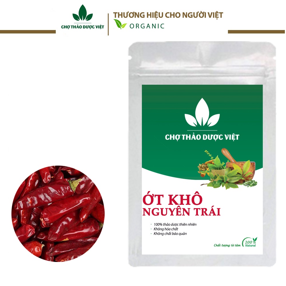 Ớt khô 100g ( Ớt nguyên quả khô, cay nồng, gia vị lẩu cay) - Chợ Thảo Dược Việt