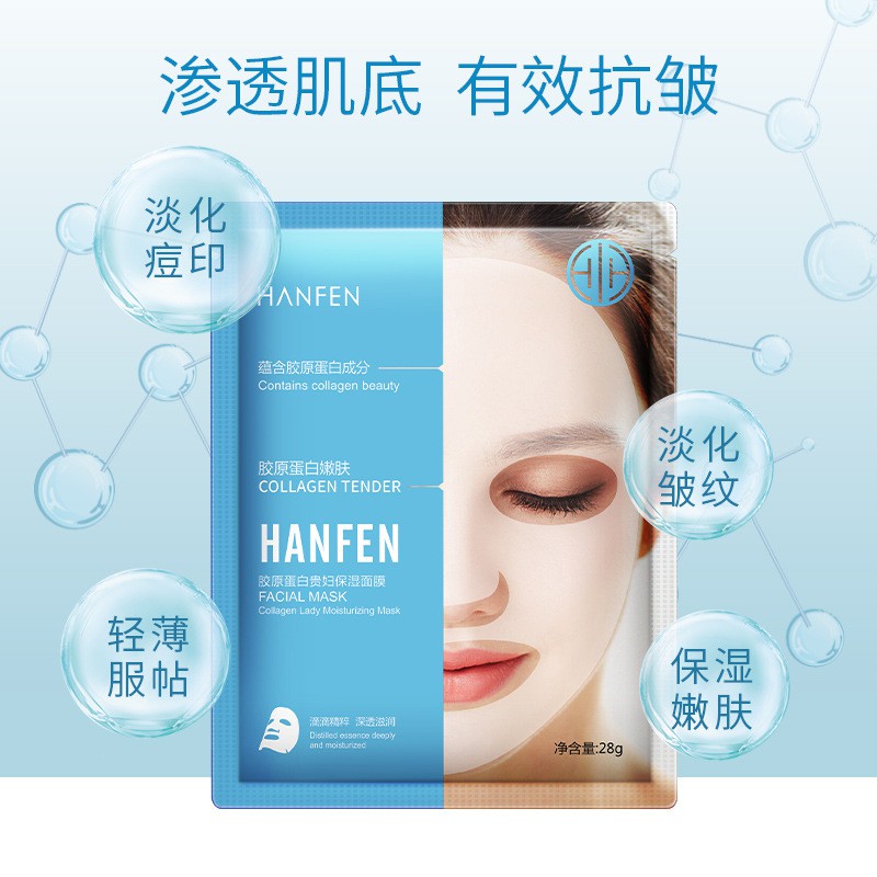 Mặ nạ collagen dưỡng ẩm kiềm dầu, thu lỗ chân lông HANFEN