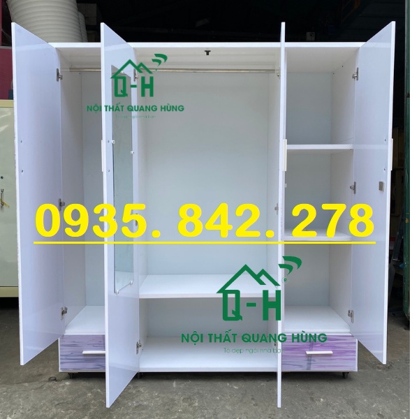 TỦ  NHỰA ĐÀI LOAN IN 3D 4 CÁNH