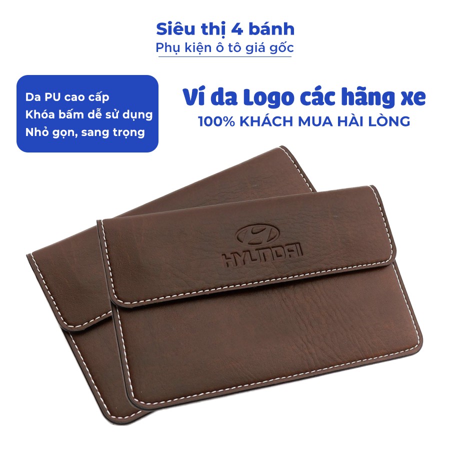Ví da bóp da đựng giấy tờ đăng kiểm 3 ngăn cao cấp có in logo các hãng xe ô tô, xe hơi | BigBuy360 - bigbuy360.vn