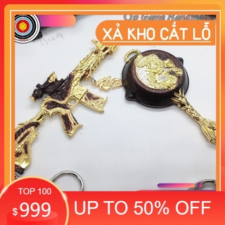 [CHẤT] Combo 2 Móc Khoá PUBG Skin Dragon Gold Độc đáo - Móc khoa skin pupg chi tiết giống thật mới 2021