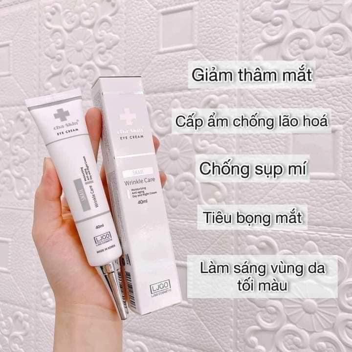 kem thâm mắt Kem Mắt Ốc Sên Cha Skin Snail Eye Cream kem tan bọng mắt giảm quầng thâm mắt kem dưỡng mắt chống thâm mắt