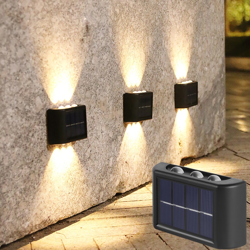 Đèn Led 6 Bóng Thông Minh Chống Nước Gắn Tường Sử Dụng Năng Lượng Mặt Trời