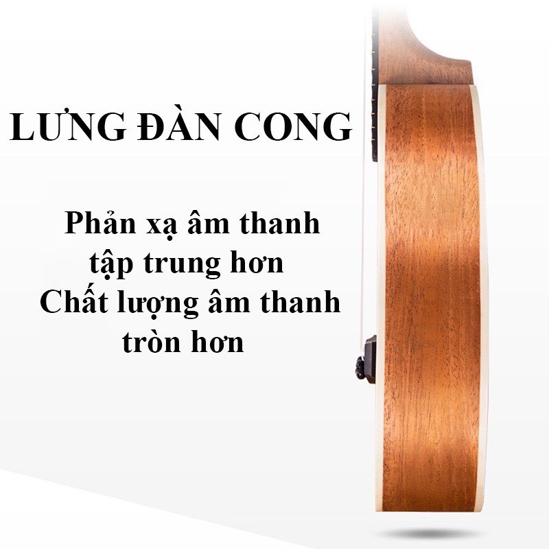 Đàn Ukulele Concert Size 23inch Gỗ Gụ Nguyên Khối,Tặng Kèm Bao Đựng Và Full Phụ Kiện,Đàn Có Sẵn Nhiều Hình Đáng Yêu