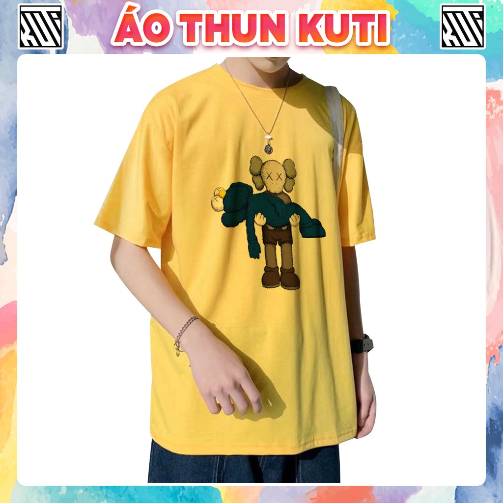 Áo Thun Tay Lỡ KAWS TWO Unisex Kuti Basic Tee Phông Trơn Nam Nữ Form Rộng Freesize Phong Cách Ulzzang Hàn Quốc