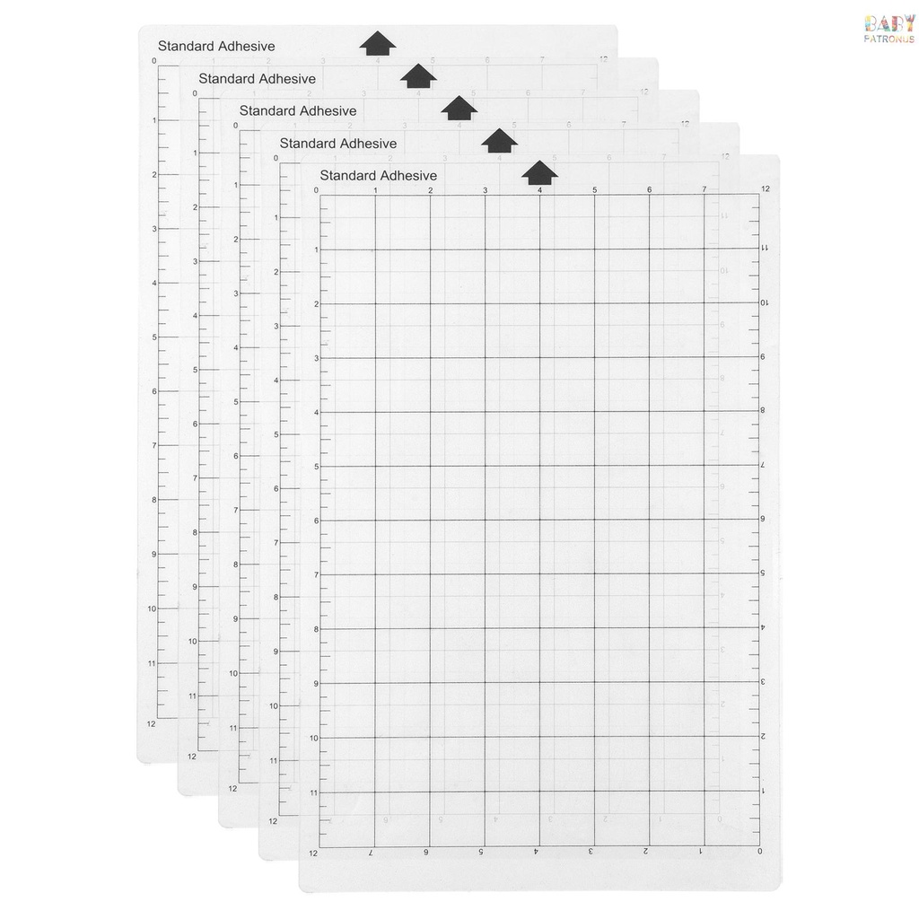 Set 5 Tấm Lót Cắt Trong Suốt Tự Dính Kèm Thước Đo 8 X 12 Inch Chuyên Dụng Cho Silhouette Cameo Cricut Explore