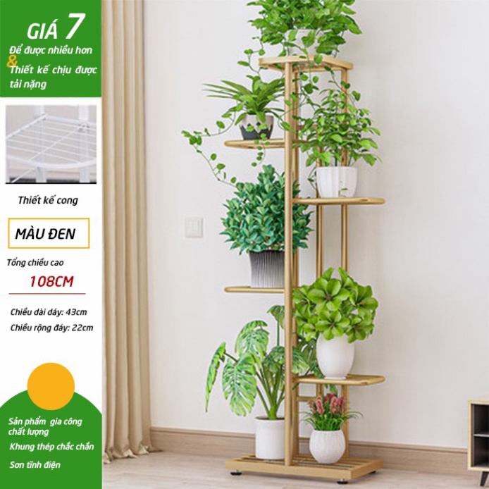 Kệ Cây Cảnh Chậu Hoa 6 Tầng Trong Nhà, Ban Công, Ngoài Trời Bằng Thép Không Gỉ Sang Trọng Bền Đẹp .