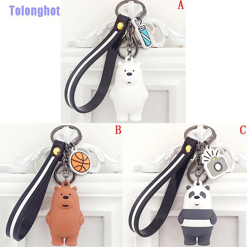 Tolonghot> we bare bears keyrings ice bear key chain lanyard bag pendants ornaments collect