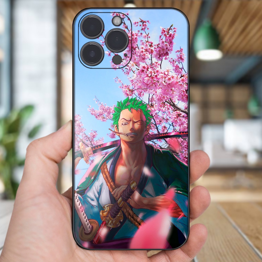 Ốp lưng iPhone 13 Pro Max dẻo đen cạnh vuông in hình Zoro One Piece