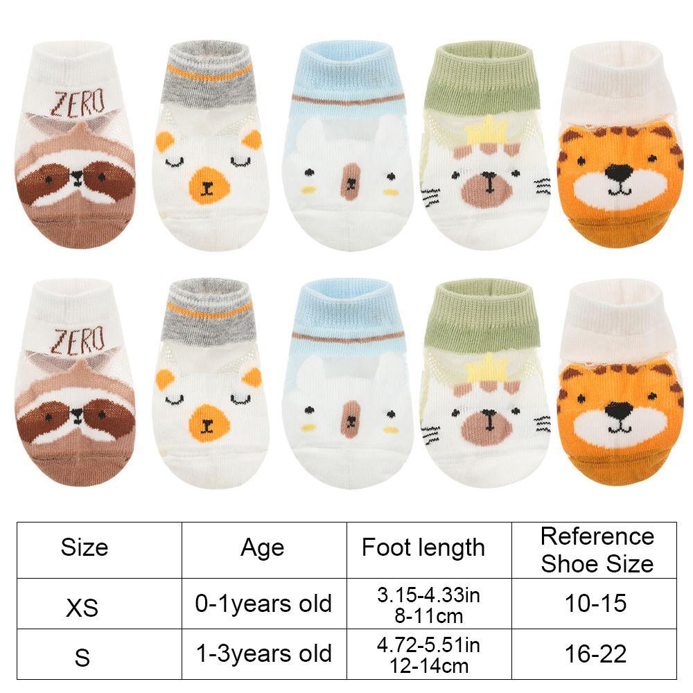 Set 5 Đôi Tất Cotton Mùa Hè Cho Bé 0-3 Tuổi