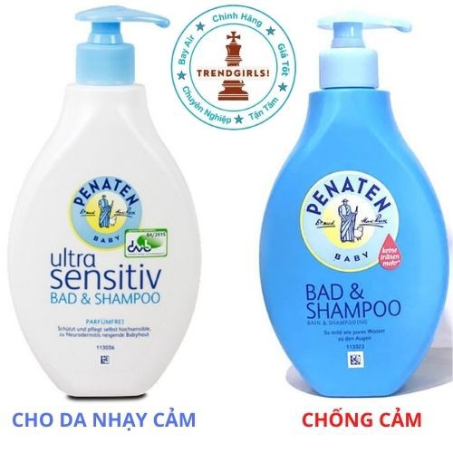 Sữa tắm gội Penaten 400ml, Đức cho bé từ sơ sinh chống cảm cho bé đặc biệt cho da nhạy cảm của bé - trend girls Online