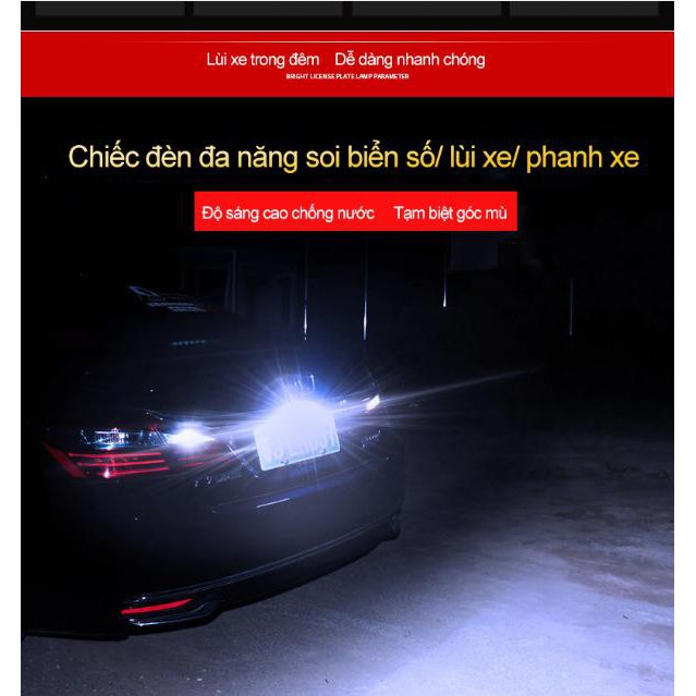 Đèn LED hỗ trợ lùi xe siêu sáng 90LED - Lùi xe màu trắng, phanh xe màu đỏ - King Of Prussia