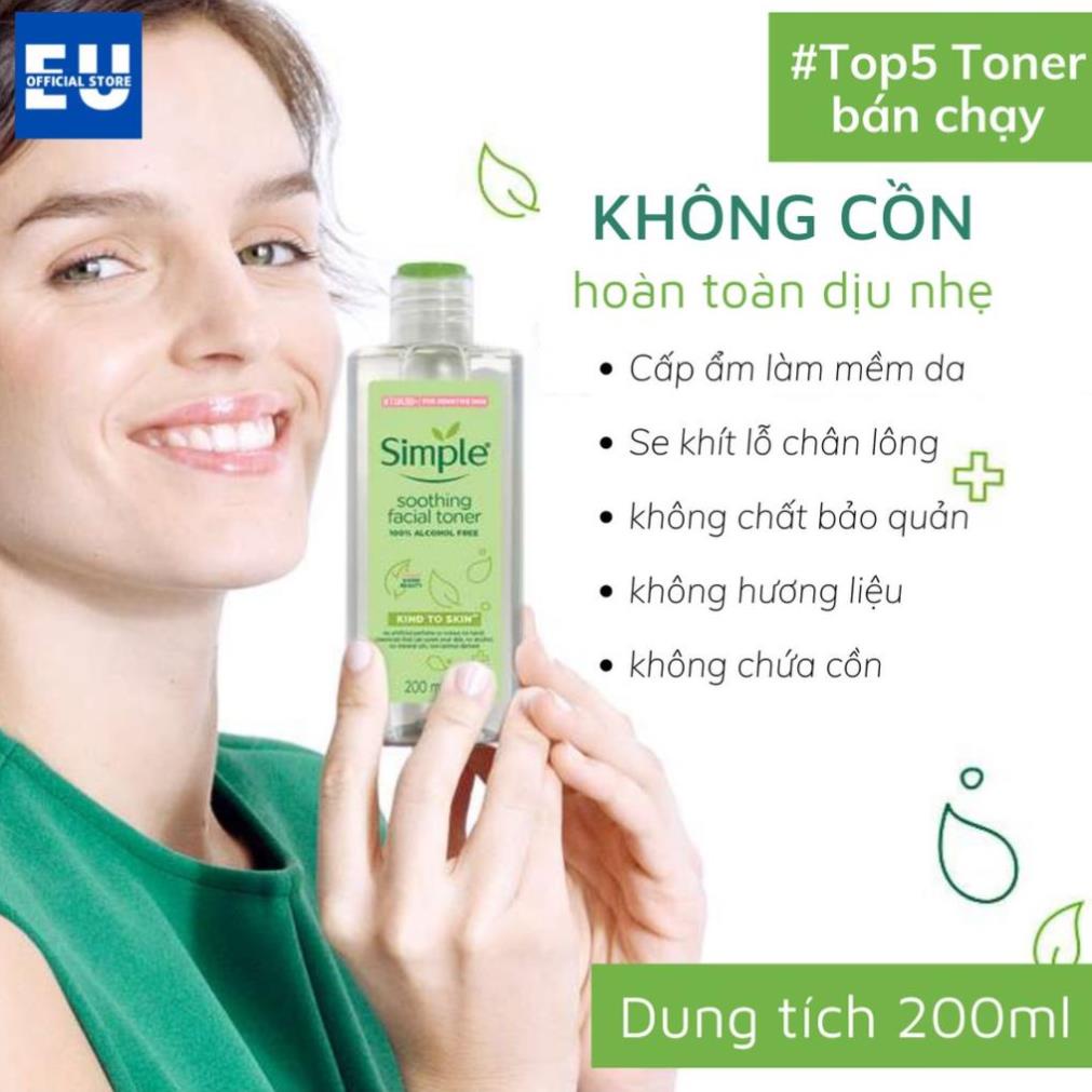 Nước hoa hồng simple Toner Simple Kind To Skin Soothing Facial