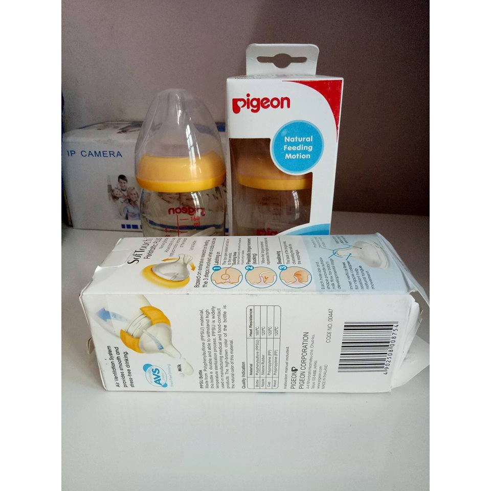 Bình Sữa Pigeon Softouch Peristaltic Plus Cổ Rộng 160Ml/240ml ( Bình Sữa PPSU Plus Pigeon )