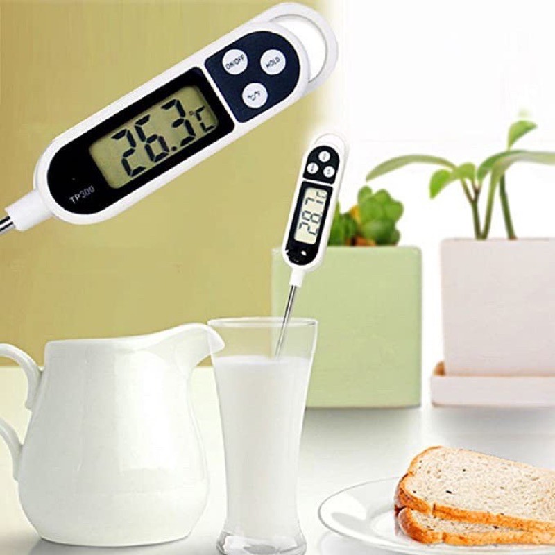 Que nhiệt kế điện tử đo nhiệt độ nấu ăn pha sữa thức ăn thức uống thịt cá tiện lợi TP300