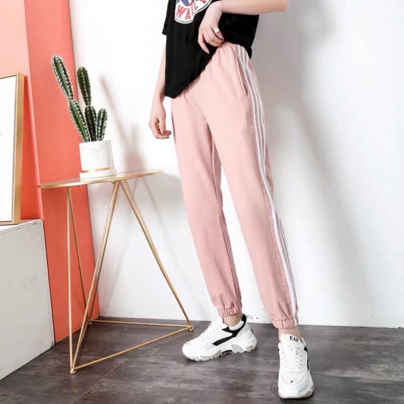 [Freeship Extra] Quần Jogger Kaki 3 sọc - Dáng Suông Unisex Nam Nữ Couple Chất Kaki Mịn Đẹp