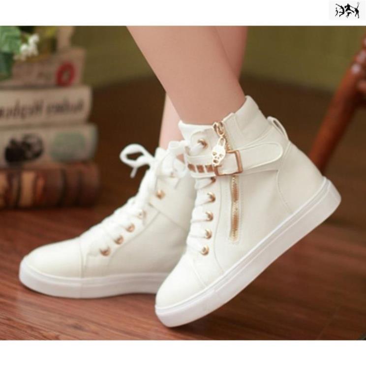 Giày thể thao nữ cổ cao nạm kim loại cực xinh -dg16 Có Sẵn ⚡ CHẤT sịn : * * ⁵ Chất